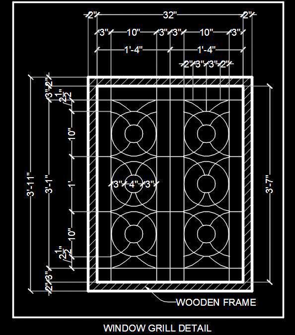 Residential Window Grill Free CAD Block